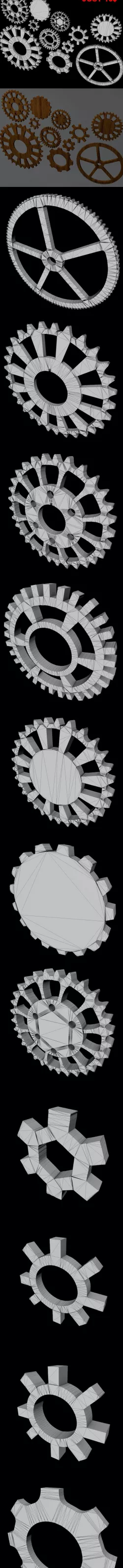 11 Gears 3D Model With (AI, PSD) Files FULL