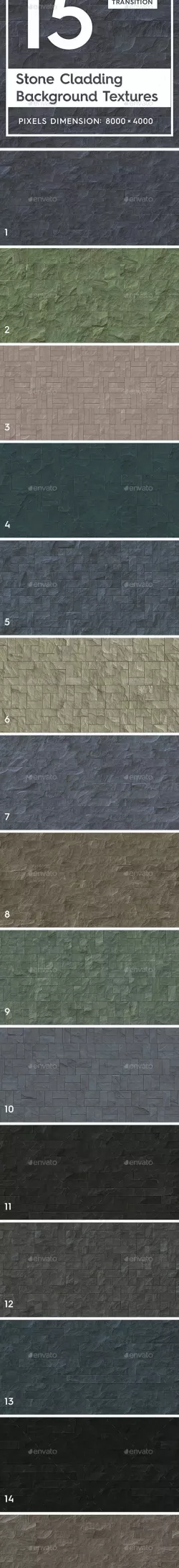 15 Seamless Stone Cladding Textures