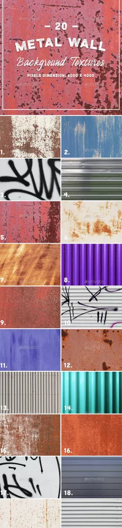 20 Metal Wall Background Textures