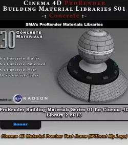 30 x ProRender PBR Concrete Materials for Cinema 4D