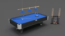 8 Ball Pool Table Setting Blue