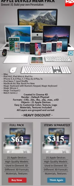 Apple Devices Mega Pack - Element 3D
