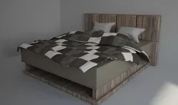 Bed with Pillow and Bedsheet