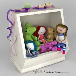 Box for toys. Toys in a Box