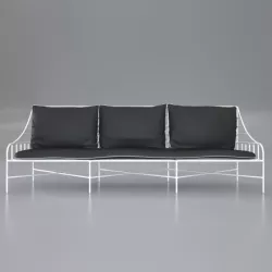 Breton White Metal Sofa