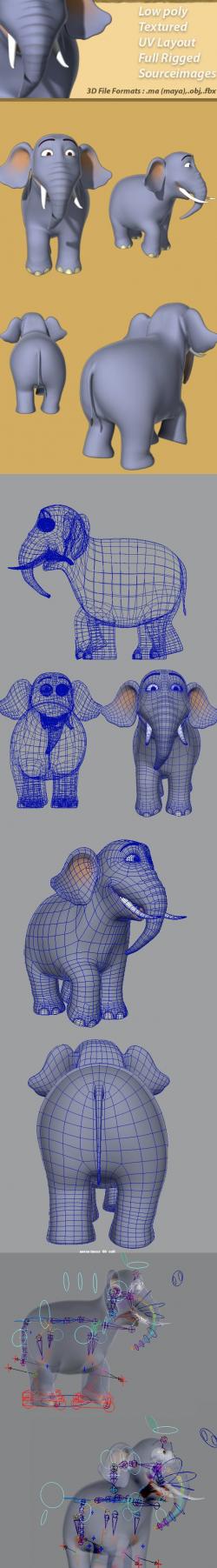 Elephant Rigged D Models Stlfinder