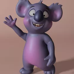 Cartoon koala RIGGED and ANIMATED