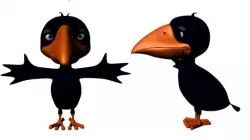 Crow Cartoon Low Poly