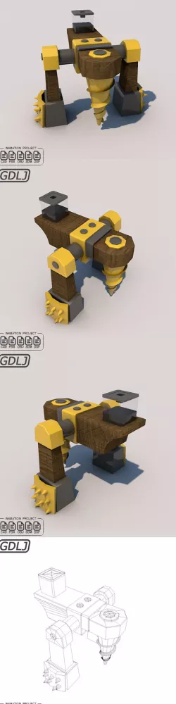 Dark Elixir Drill level six 3D Model Clash of clans