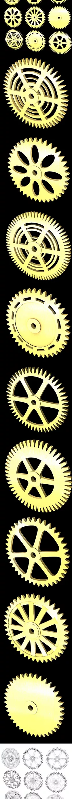 Different gears 3D Models & 3D Printers