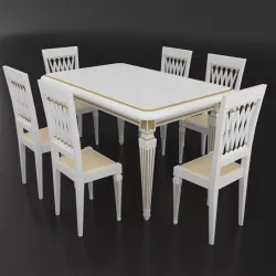 Dining set of classic Italian design consisting of a table and chairs Attimec Infinity