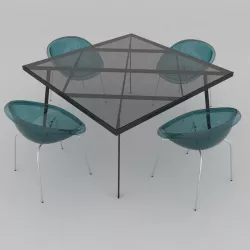 Dining set of Italian design consisting of a table Calligaris Frame and chairs Calligaris Bloom