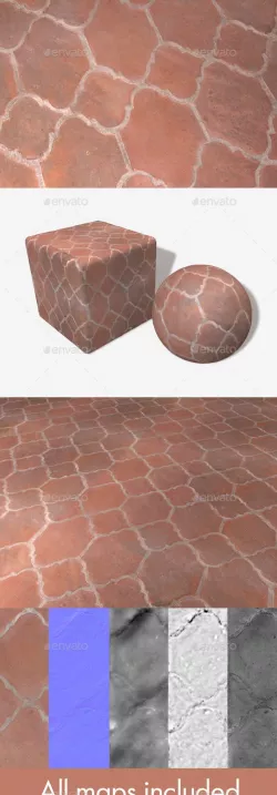 Fancy Terracotta Floor Tiles Seamless Texture