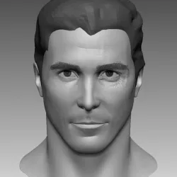 Head Base Mesh Male 3D model based on Christian Bale