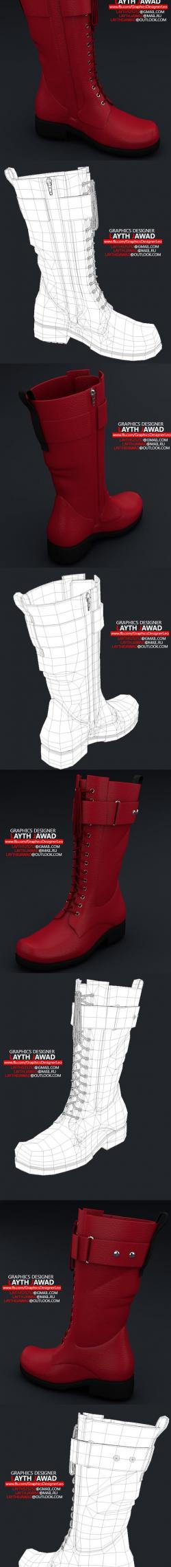 Long Women Shoes Boot 3d models