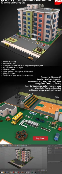 Low Poly Apartment Building