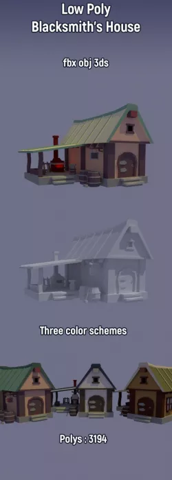 Low Poly Blacksmith's House