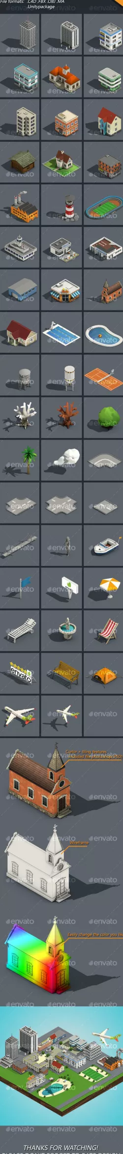 Low Poly Buildings And Places