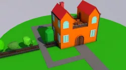 Low Poly Cartoon House