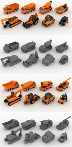 Low-poly Construction machinery