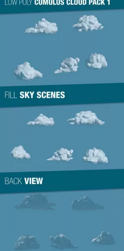 Low Poly Cumulus Cloud Pack 1