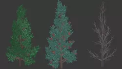 Low Poly, Customizable Pine Tree