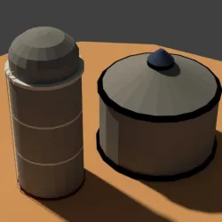 Low Poly Farm Silos