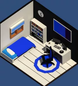 Low poly house interiors