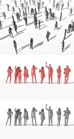 Low Poly Posed People Pack 8