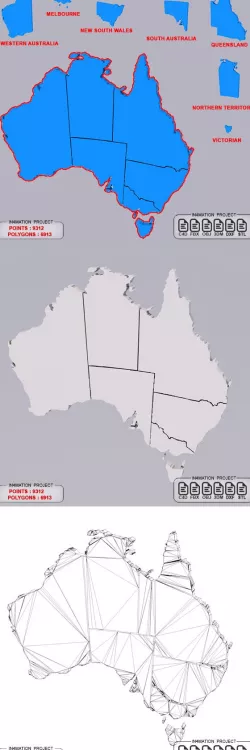 Map Australia with separate provinces