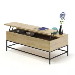 Opened Wooden Coffee Table 3D Model