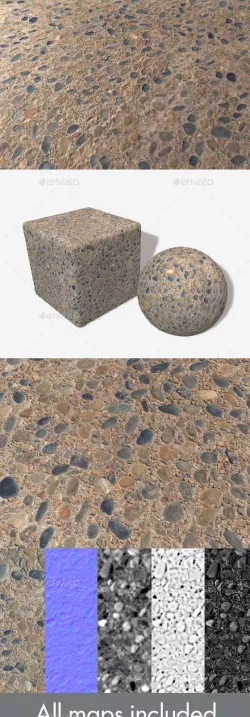 Pebble Sidewalk Seamless Texture