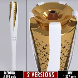 Pyeongchang 2018 Olympic Games Torch low poly