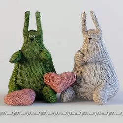Rabbits textile toys