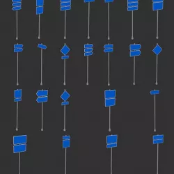 Roadside signpost 3D Models - game assets