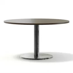 Round Wood and Metal Table 3D Model