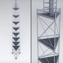 Scaffolding radio tower power