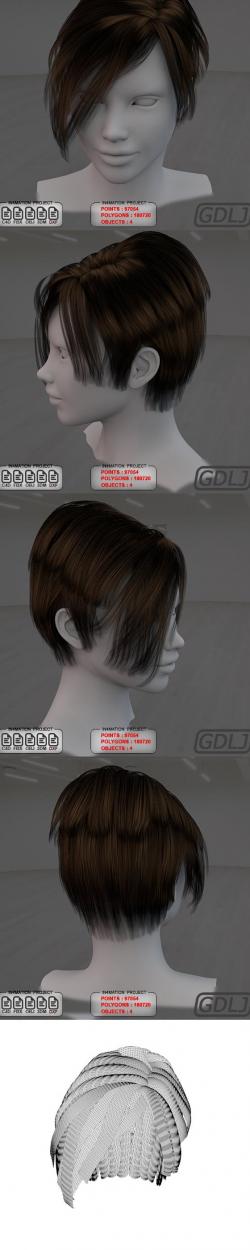 Short Hair Female 3D Models Full Textures