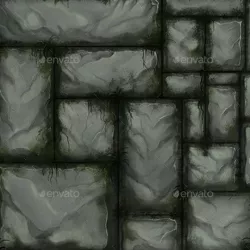 Stone wall with moss seamless texture