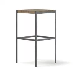 Tall Wood and Metal Stool 3D Model