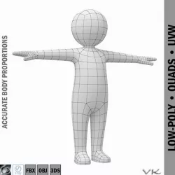 Toddler Stickman Character 3D