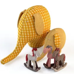 Toys textile elephants and horses