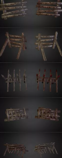 Wooden Barricades Pack (2 textural variations)