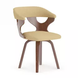 Wooden Chair with Fabric Seat and Back