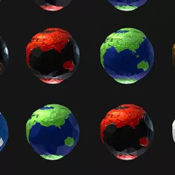 16 Animated Low Polygon Art Planets Earths