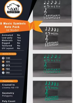3D Music Symbols - Note Pack