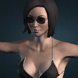 3D summer girl model obj
