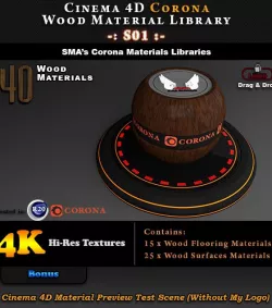 40 x Corona Wood Materials S01 for Cinema 4D