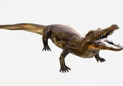 Animated Animal Low Poly Art Crocodile Reptile