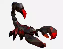 Animated Low Poly Art Black Scorpion